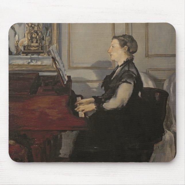 Manet | Madame Manet at the Piano, 1868 Mouse Pad (Front)