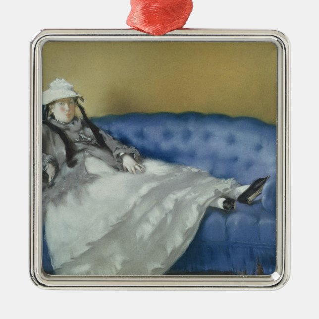Manet | Madame Manet on a Blue Sofa, 1874 Metal Ornament (Front)