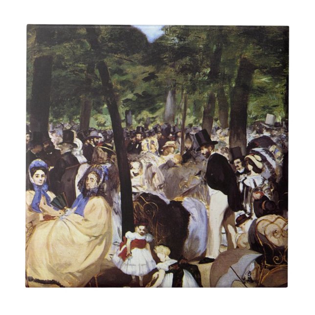 Manet: Music in the Tuileries Garden Ceramic Tile (Front)