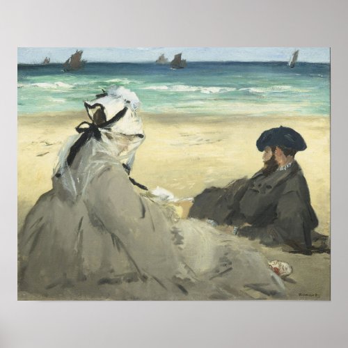 Manet _ On Beach Poster