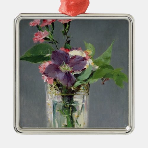 Manet  Pinks and Clematis in a Crystal Vase 1882 Metal Ornament