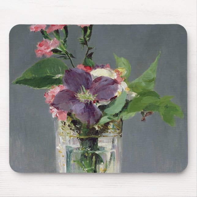 Manet | Pinks and Clematis in a Crystal Vase, 1882 Mouse Pad (Front)