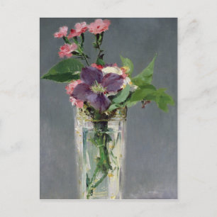 Manet   Pinks and Clematis in a Crystal Vase, 1882 Postcard