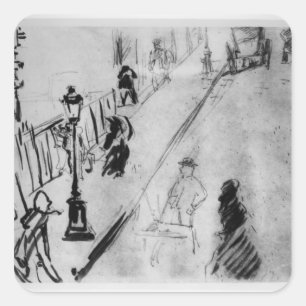 Manet Rue Mosnier, c.1878 Square Sticker