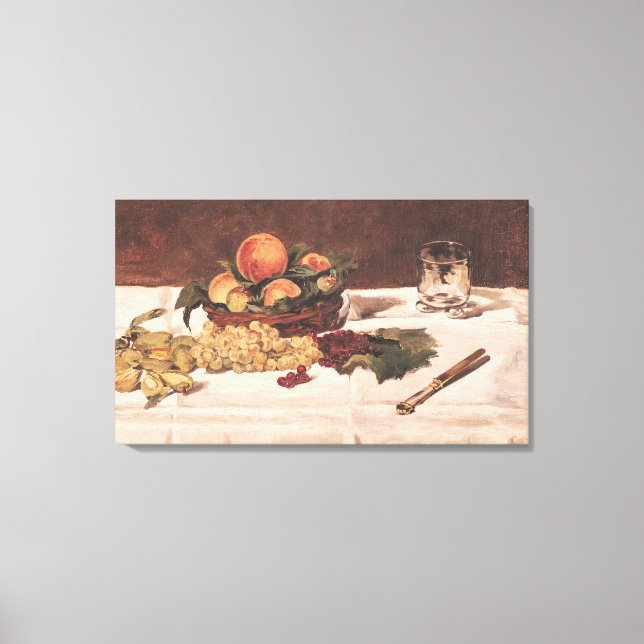 Manet | Still Life: Fruit on a Table, 1864 Canvas Print (Front)