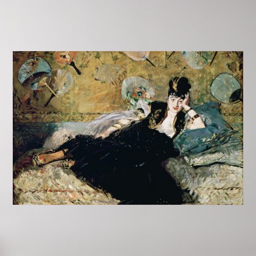 Manet  The Lady with Fans Poster