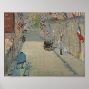Manet - The Rue Mosnier with Flags (1878) Poster
