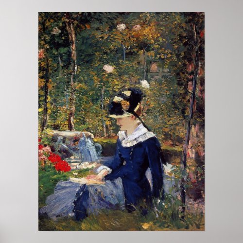 Manet _ Young Woman In Garden 1880 Poster