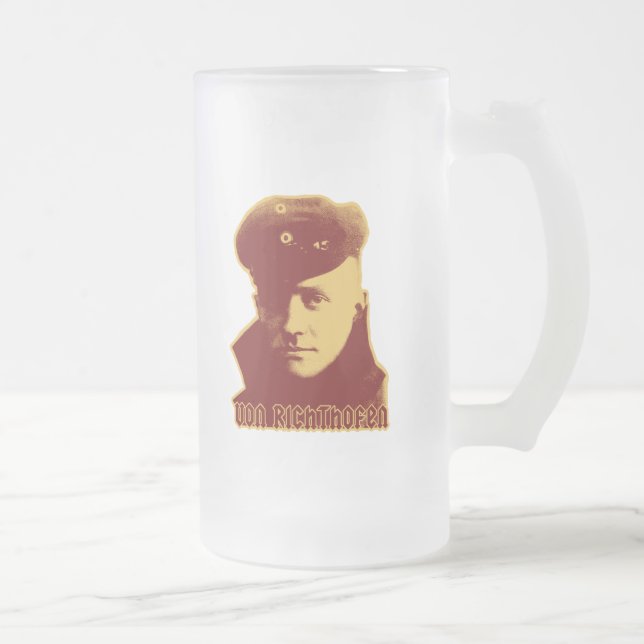 Manfred Von Richthofen Frosted Glass Beer Mug (Right)