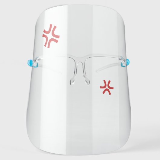 Manga Anime Anger Symbol Bulging Vein Funny Face Shield (Front)