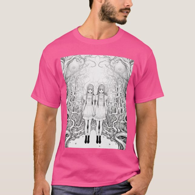 Manga Anime Demon Girl Beauty Horror funny T-Shirt (Front)