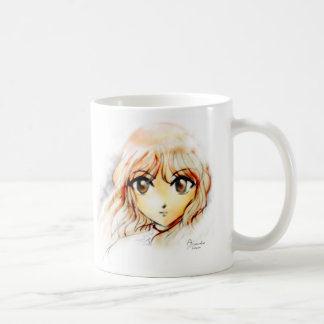 Manga Anime Girl sketch big eyes kawaii cute Coffee Mug