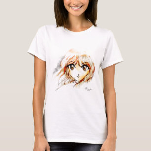 Manga Anime Girl sketch big eyes kawaii cute T-Shirt