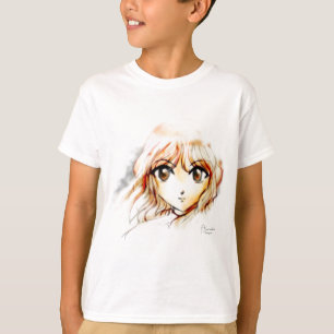 Manga Anime Girl sketch big eyes kawaii cute T-Shirt