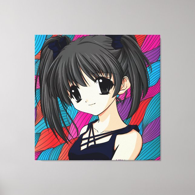 Manga Anime Girl  Wrapped Canvas (Front)