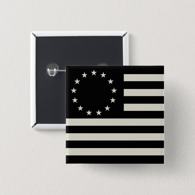 Manga, Betsy Ross Flag or Circle American Flag Button (Front & Back)