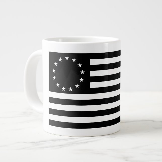 Manga, Betsy Ross Flag or Circle American Flag Giant Coffee Mug (Front Left)