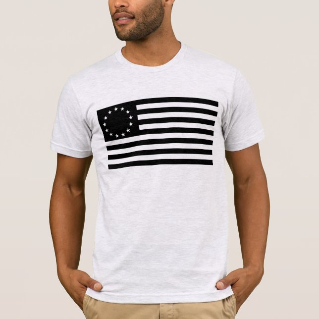 Manga, Betsy Ross Flag or Circle American Flag T-Shirt (Front)