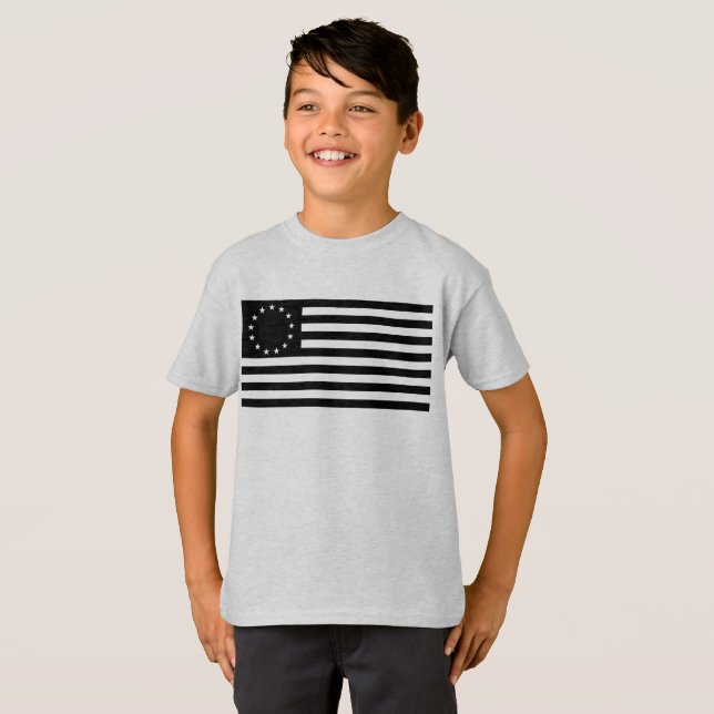 Manga, Betsy Ross Flag or Circle American Flag T-Shirt (Front Full)