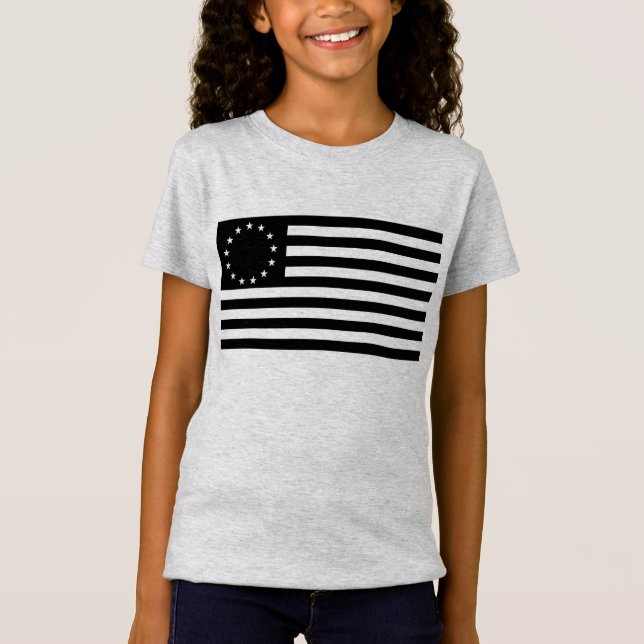 Manga, Betsy Ross Flag or Circle American Flag T-Shirt (Front)