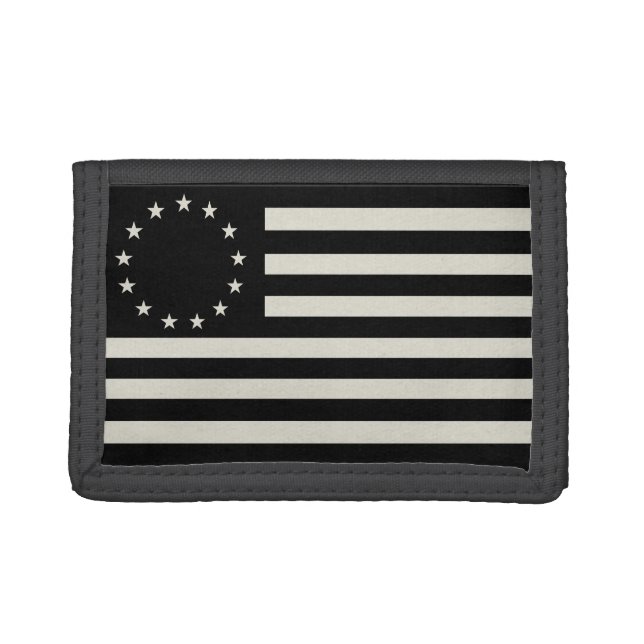 Manga, Betsy Ross Flag or Circle American Flag Trifold Wallet (Front)