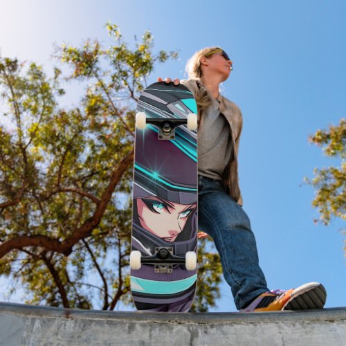 Manga Biker Girl Skateboard Deck