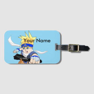 Manga Boy Luggage Tag, Customizable Tag