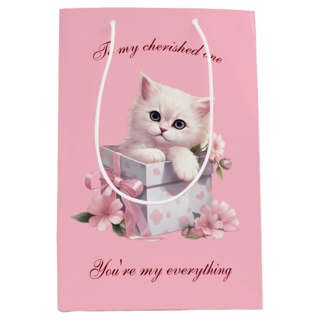 Manga Cat Design Gift Bag For Cat Lovers (Front)