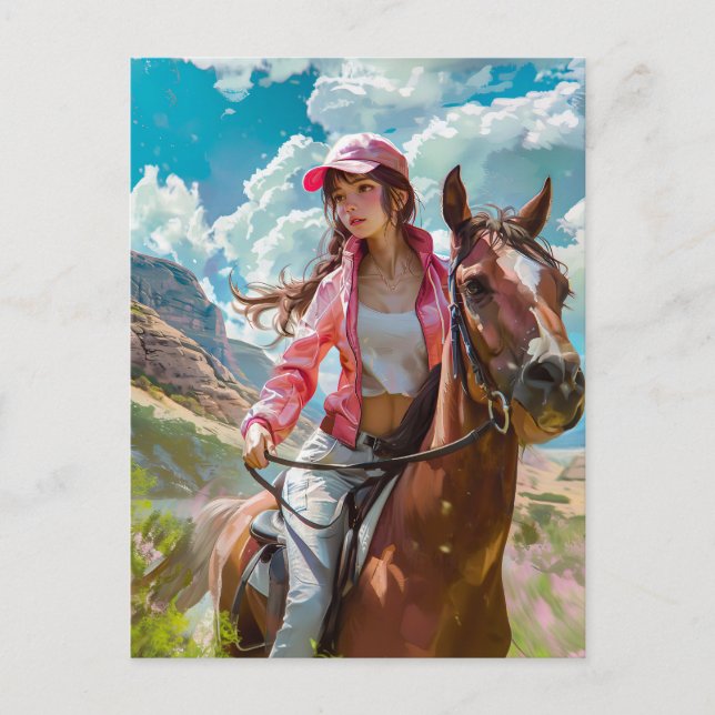 Manga Cowgirl's Alpine Escape Postcard (Front)