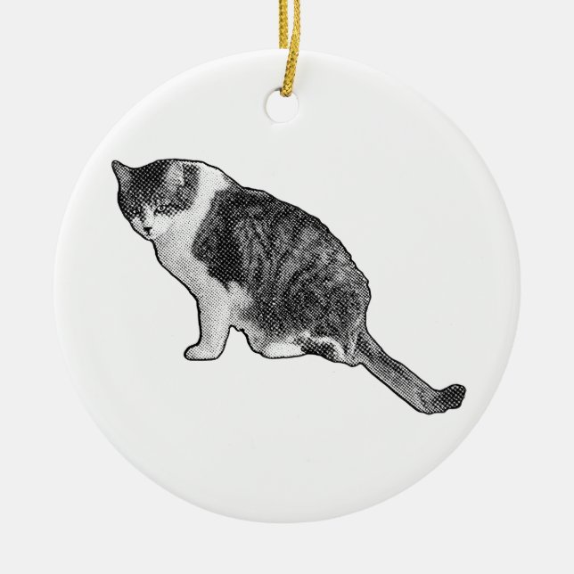 Manga Dot Cat Ornament Brightens Festive Decor (Front)