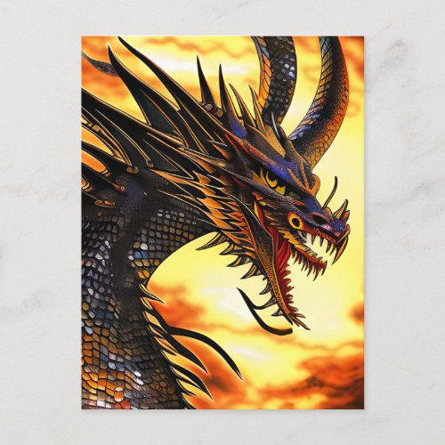 Manga Dragon Graphic Postcard