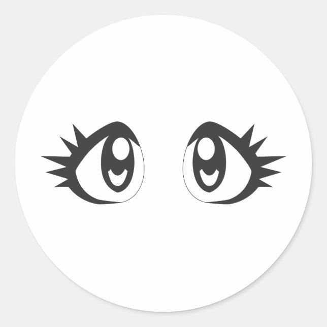 Manga eyes classic round sticker (Front)