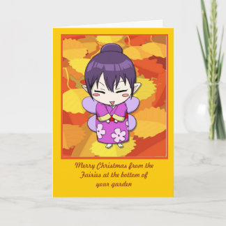 Manga Fairies Kokeshi fairy Holiday Card
