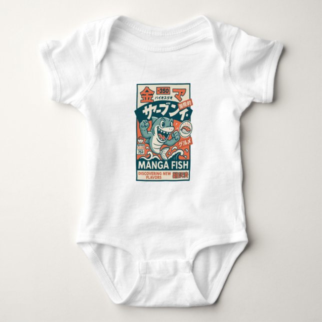 Manga Fish Baby Bodysuit (Front)