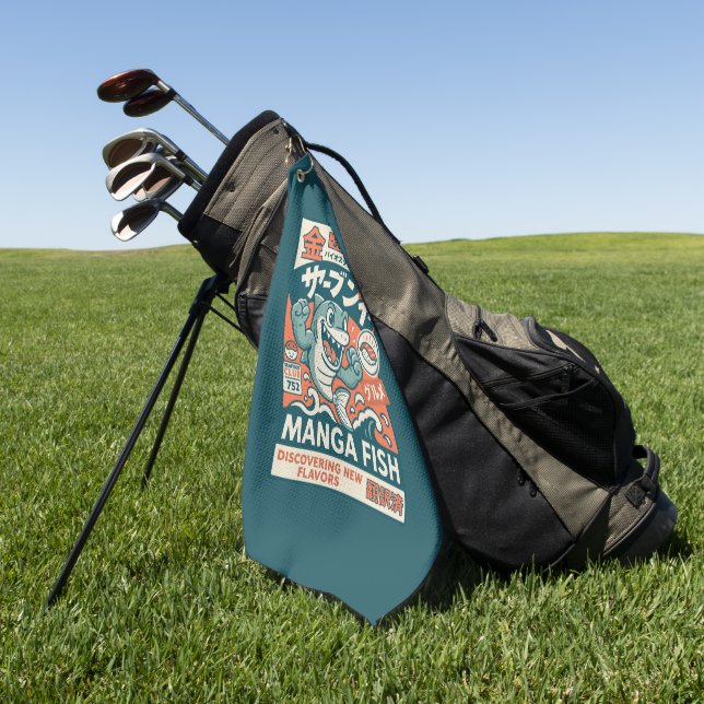Manga Fish Golf Towel (Green)