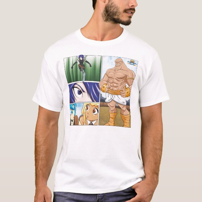 Manga Girls Vs. Big Man T-Shirt (Front)
