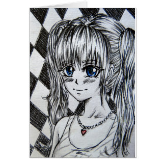Manga girls with blue eyes cards
