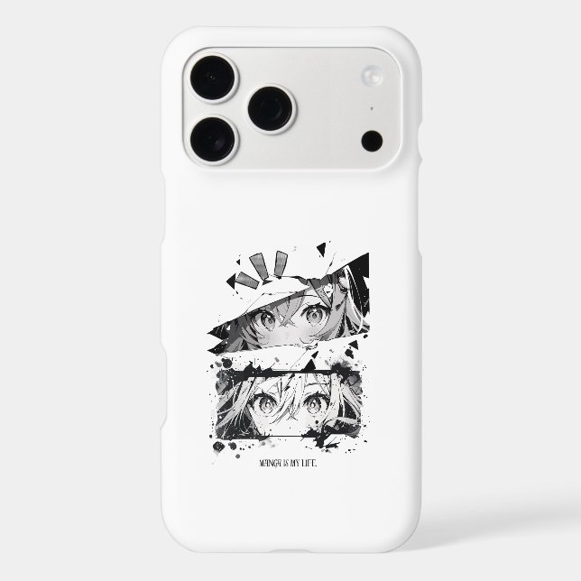 Manga Is My Life Anime Eyes Glitch Art iPhone Case (Back)