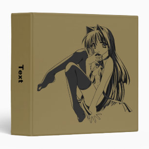 Manga, Neko Catgirl Furry Kawaii Loli  3 Ring Binder