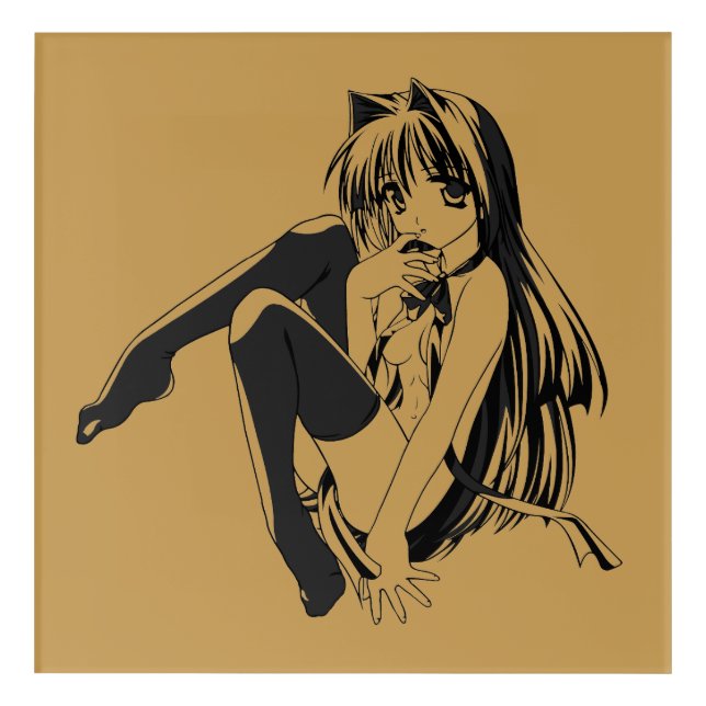 Manga, Neko Catgirl Furry Kawaii Loli  Acrylic Print (Front)