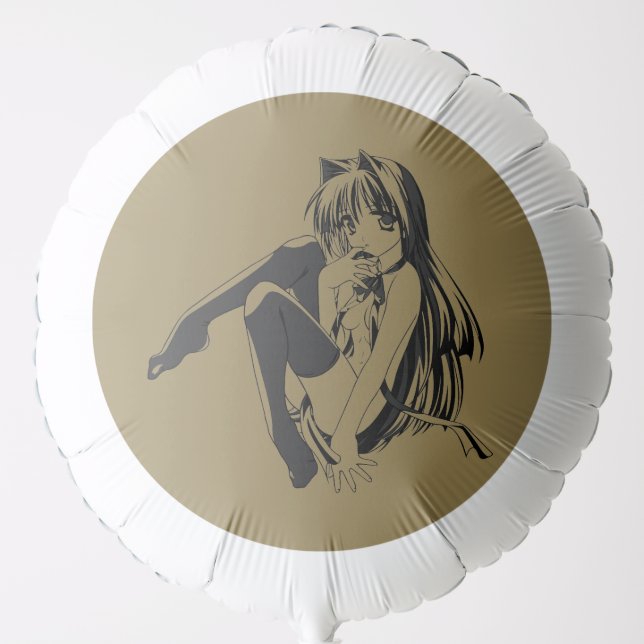 Manga, Neko Catgirl Furry Kawaii Loli  Balloon (Front)