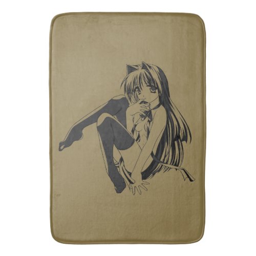 Manga Neko Catgirl Furry Kawaii Loli Bath Mat