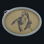 Manga, Neko Catgirl Furry Kawaii Loli  Belt Buckle<br><div class="desc">The image is a manga-style pin-up that smolders with the playful allure of a seductive neko girl. With a wink that promises mischief, she leans in, her long, flowing hair cascading down like a silken waterfall that caresses her curvaceous figure. Playful features, accented by a pair of cat-ear styled locks,...</div>