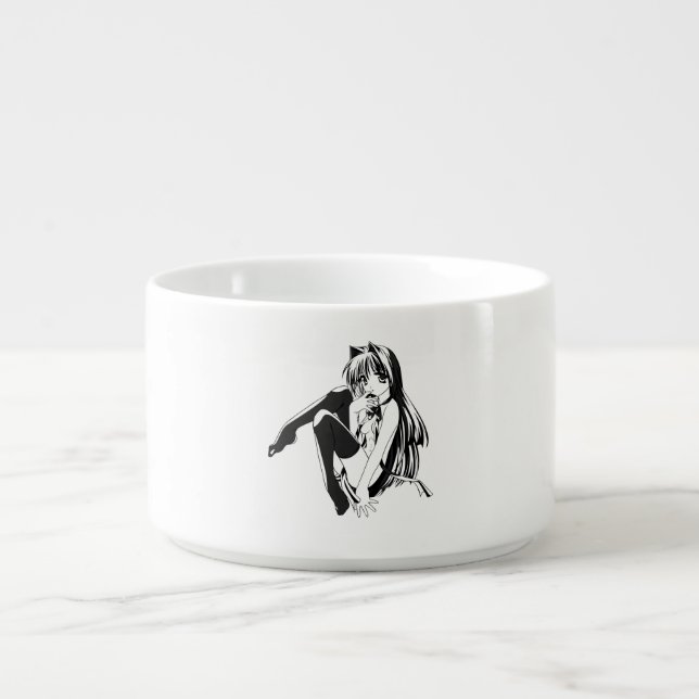Manga, Neko Catgirl Furry Kawaii Loli  Bowl (Center)