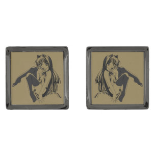 Manga, Neko Catgirl Furry Kawaii Loli  Cufflinks
