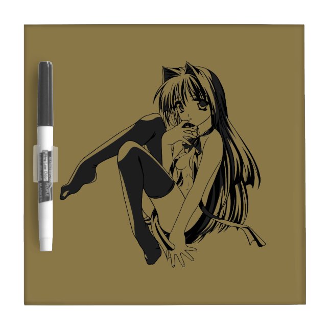 Manga, Neko Catgirl Furry Kawaii Loli  Dry Erase Board (Front)