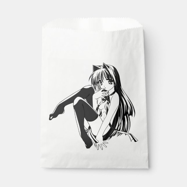 Manga, Neko Catgirl Furry Kawaii Loli  Favor Bag (Front)