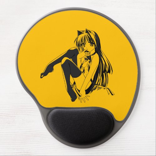 Manga Neko Catgirl Furry Kawaii Loli  Gel Mouse Pad