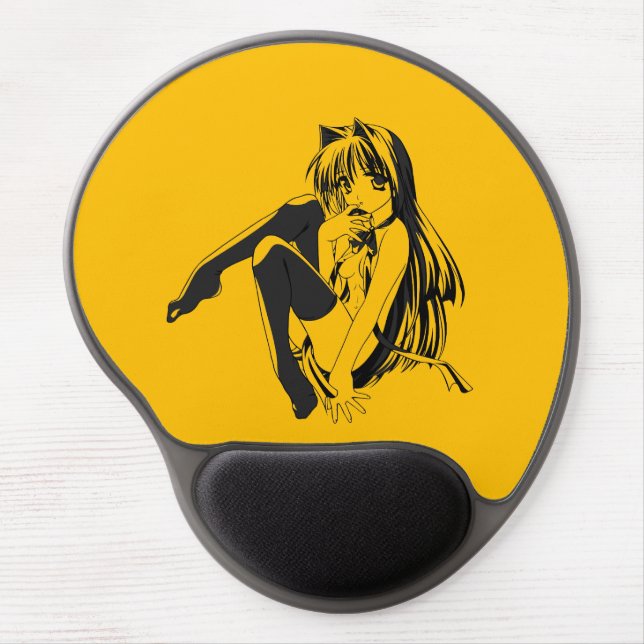 Manga, Neko Catgirl Furry Kawaii Loli  Gel Mouse Pad (Front)