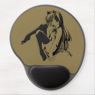 Manga, Neko Catgirl Furry Kawaii Loli  Gel Mouse Pad